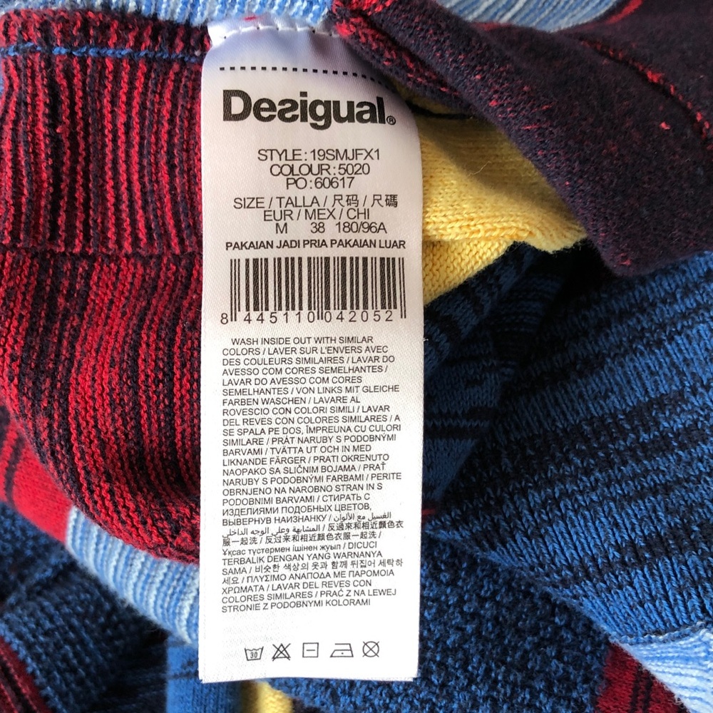 Desigual Vibrant Colour Block Blue Sweater - Picture 6 of 7